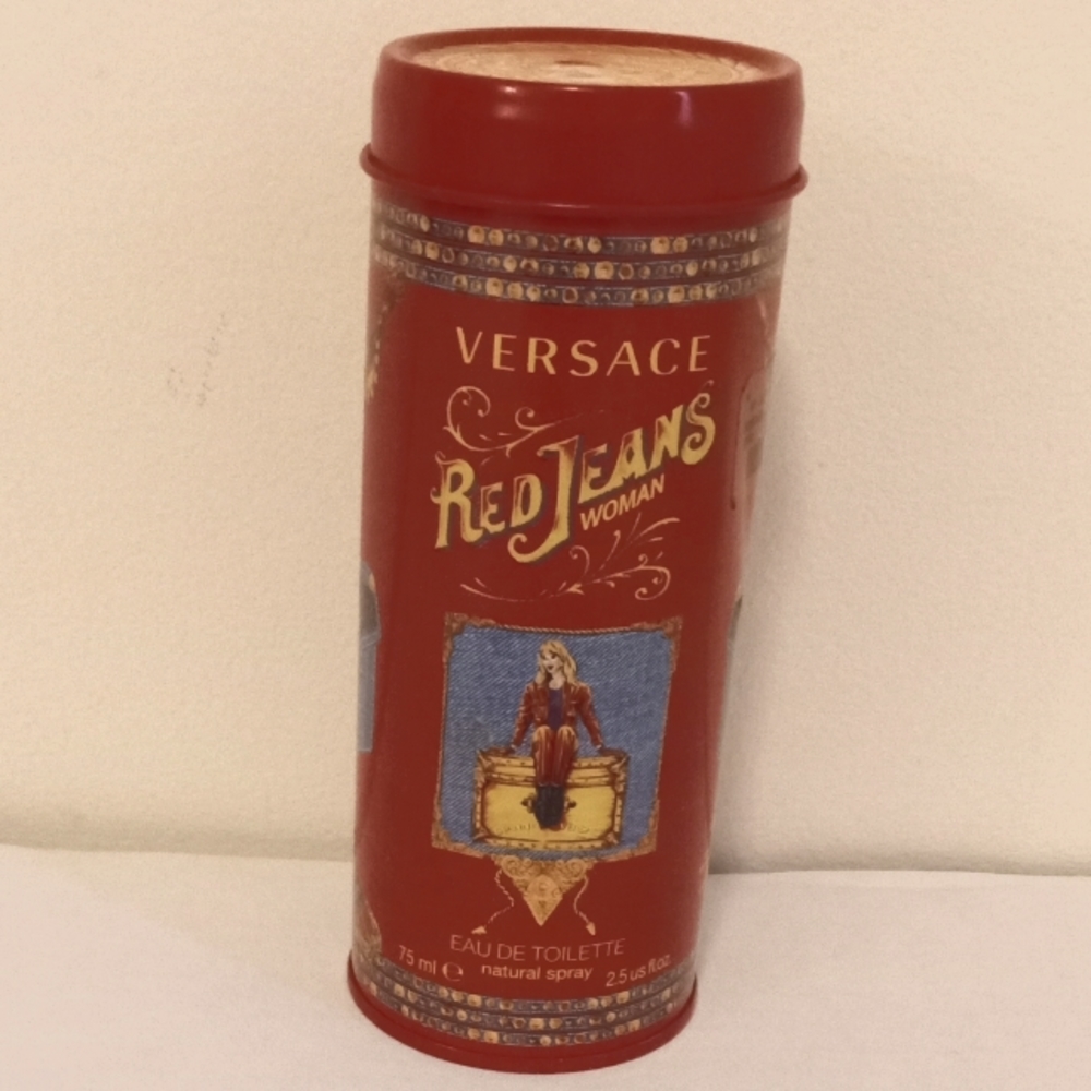 Versace Red Jean Woman Canister- Collectible - 1994 Container